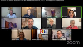 Tela com participantes da live.